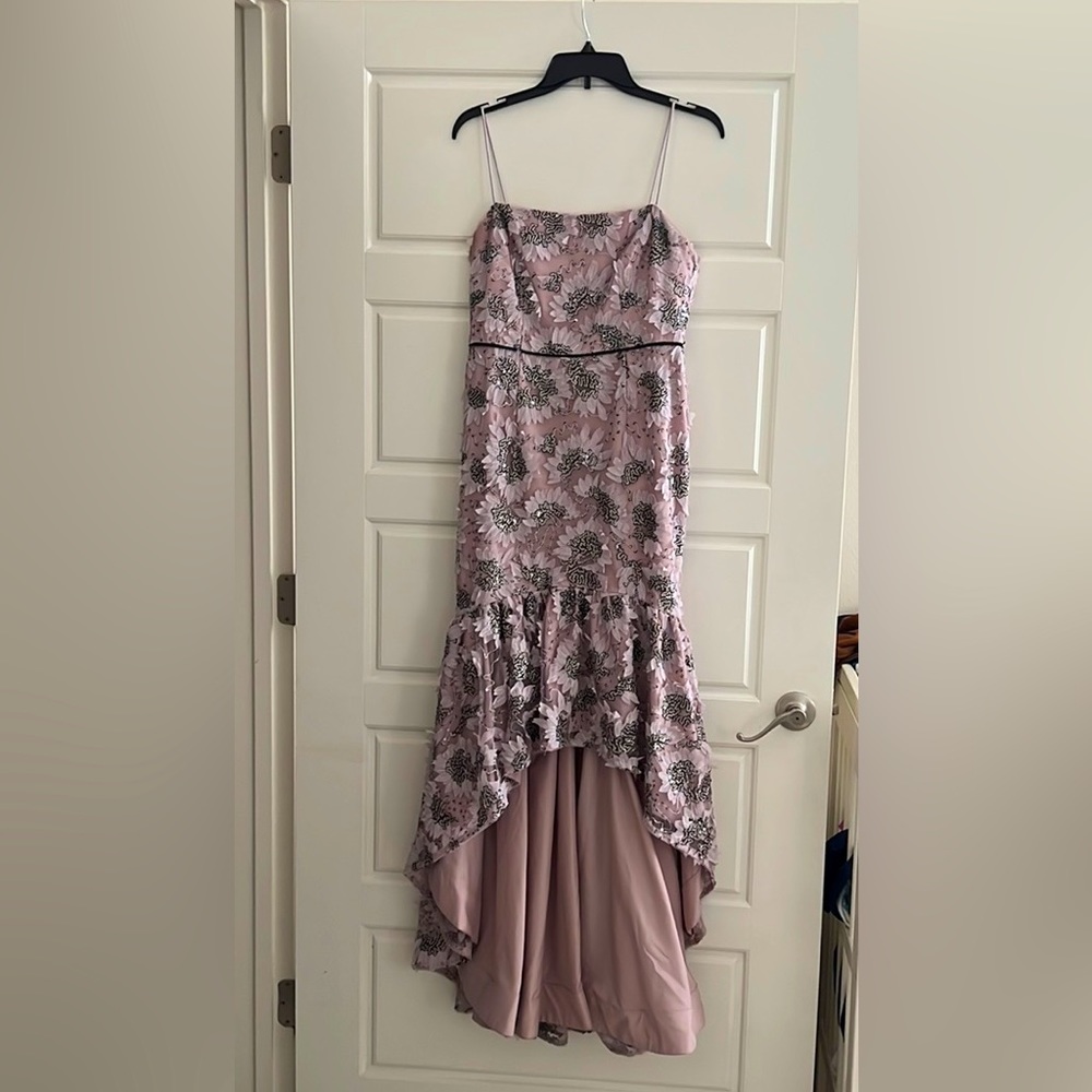 Gianni Bini dusty rose high-low dress with beading